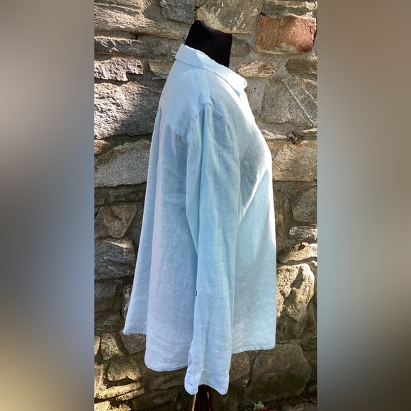 J. Jill Linen Tab-Sleeve A-Line Shirt, Tall, Morning Mist - Picture 2 of 5